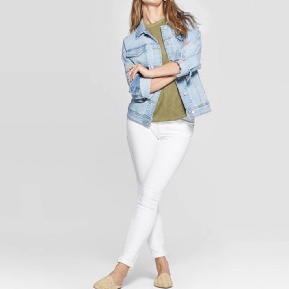 WOMENS MID-RISE SKINNY JEANS WHITE SIZE 6 MOSSIMO